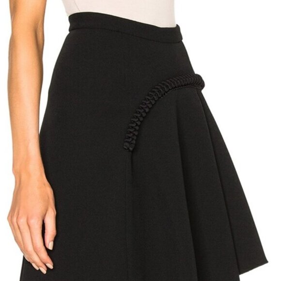 CARVEN ASYMMETRIC BLACK EMBELLISHED FLARED SKIRT M - Picture 4 of 13